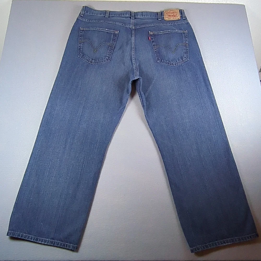 Y2K Levis 569 Jeans Mens 42x30 Blue Medium Wash Denim Loose Straight Relaxed Fit